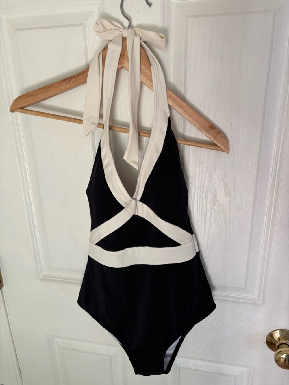 Boden Black One-Piece Swimsuit with Cream Lining